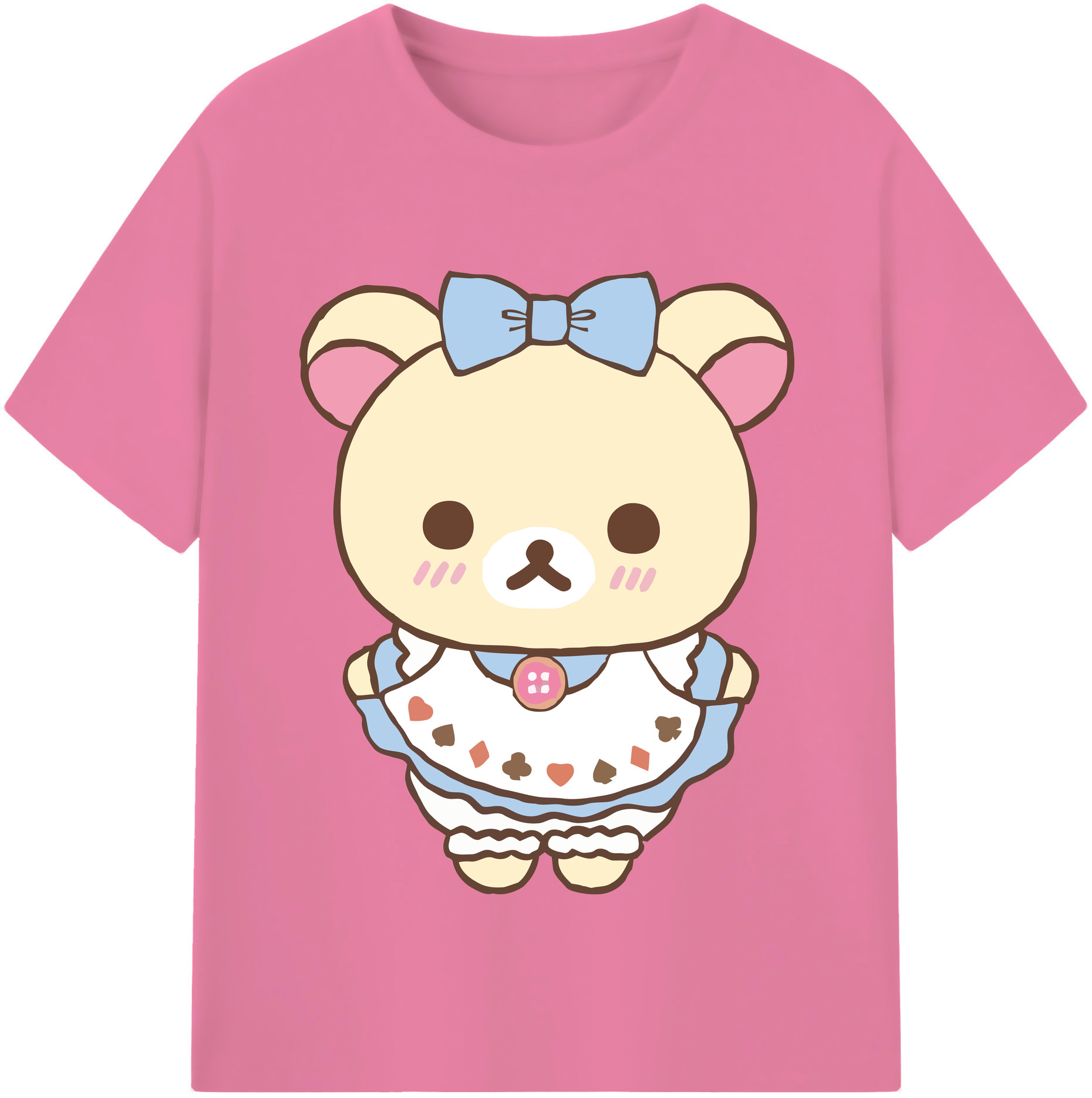 （画像用） リラックマ リラックマ キイロイトリ Rilakkuma Korilakkuma Kiiroitori 綿100％半袖Tシャツ（フロントプリント）